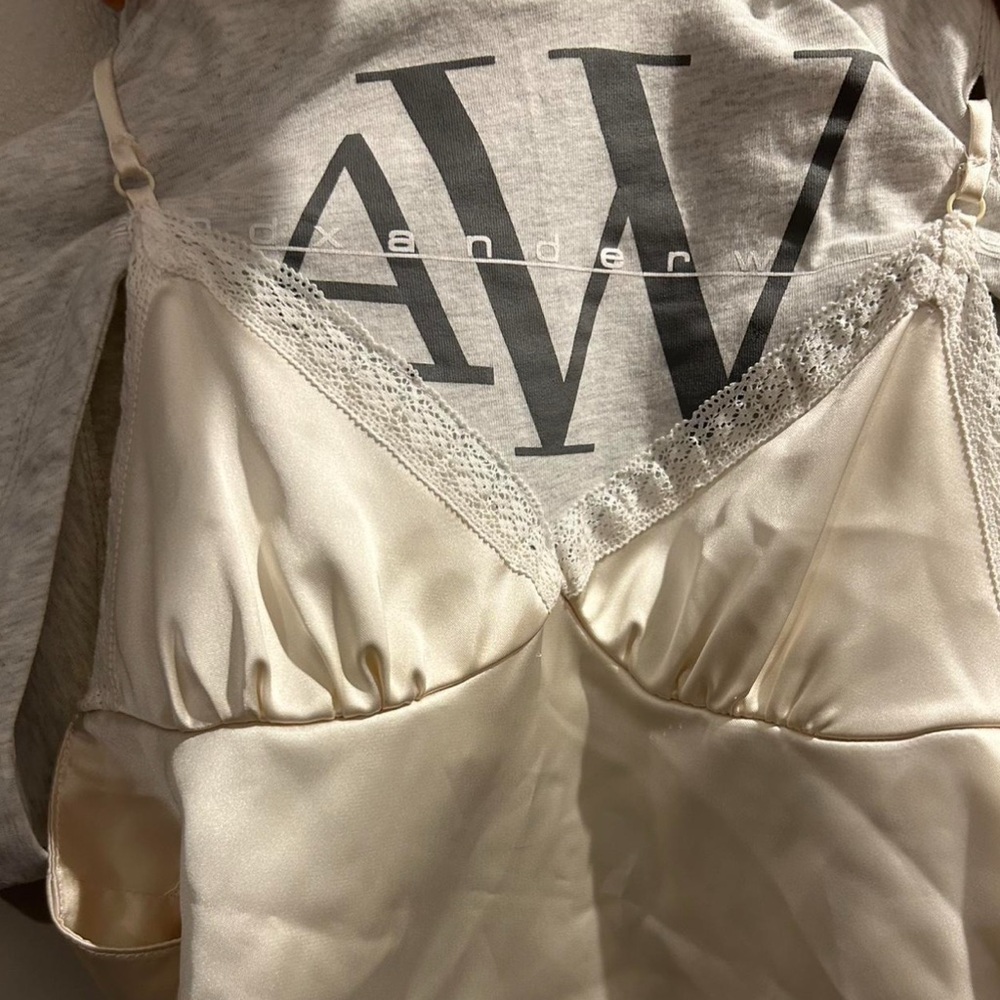 Alexander Wang Satin Lace Top